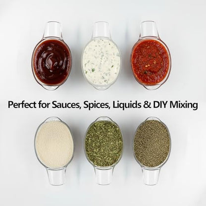 3 Pack 2 Ounce Measuring Cups, Food-Grade Plastic Small Measuring Cup for Hair Color, Hot Tub Chemicals & DIY Mixing, Mini Ounce Measure Cup with Easy-Read Markings