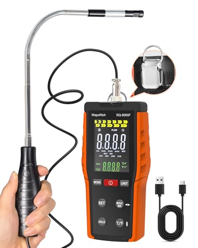 Hot Wire Anemometer HVAC, CFM Air Flow Meter Wind Speed Gauges