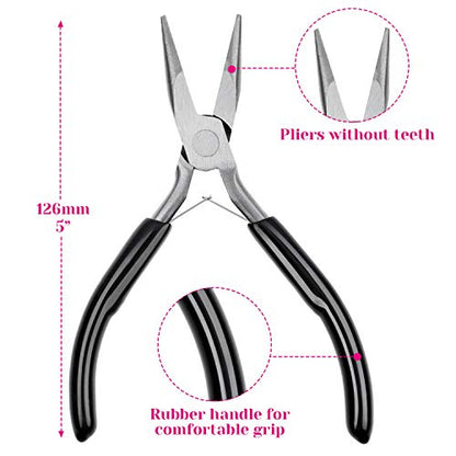 Jewelry Pliers, Cridoz Beading Pliers Set with Needle Nose Pliers, Round Nose Plier and Wire Cutter for Jewelry Making Beading Repair Supplies and Crafting (set of 3)