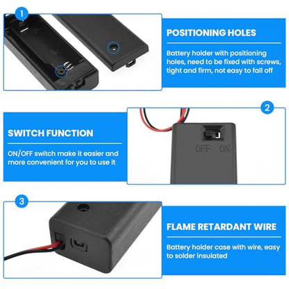 SDTC Tech 2 x 1.5V AA Battery Holder with Wires - size: 2AA