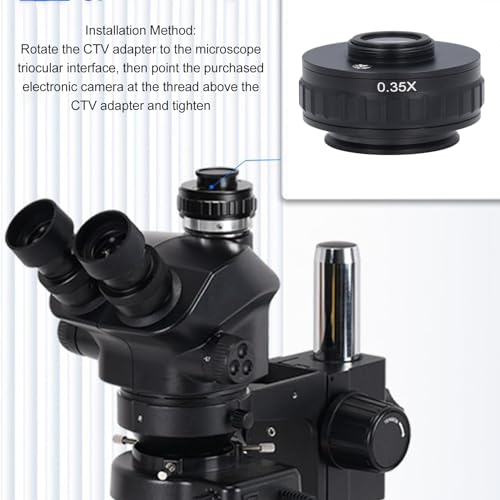 Garosa 0.5X CTV Microscope Lens Adapter 25mm C Mount for Trinocular Microscope CCD Camera Industrial Camera Interface Adapter with Microscope Lens C Mount Adapter