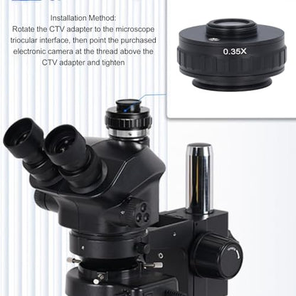 Garosa 0.5X CTV Microscope Lens Adapter 25mm C Mount for Trinocular Microscope CCD Camera Industrial Camera Interface Adapter with Microscope Lens C Mount Adapter