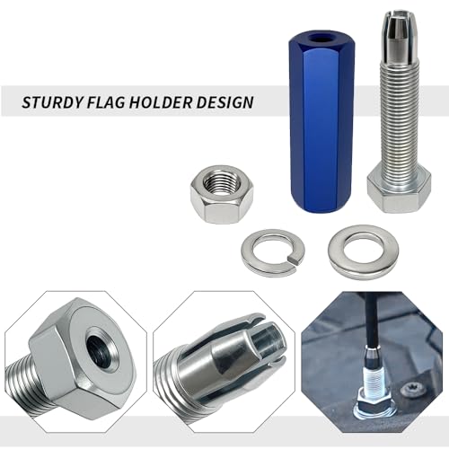 2PCS Dirt Bike Flag Mount, Motorcycle Motocross Dune Flag, Motorcycle Flag Mount, 22.5mm Rear Axle Mounting Holder Set for Quick Install 1/4" Whip Flag Pole-Blue