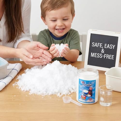Instant Fake Snow Powder - 1lb (16oz) - Makes 8 Gallons - Pure White Fluffy Realistic Indoor Snow for Winter Wonderland Decorations, Parties, Kids Sensory Bins & Science Experiments