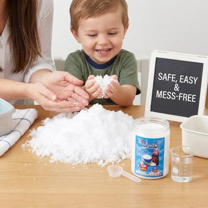 Instant Fake Snow Powder - 1lb (16oz) - Makes 8 Gallons - Pure White Fluffy Realistic Indoor Snow for Winter Wonderland Decorations, Parties, Kids Sensory Bins & Science Experiments