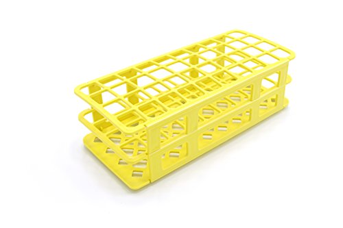 Heathrow Scientific HEA243071Y Fold and Snap Rack for 21mm Tubes, Yellow - size: 21mm, style: Yellow
