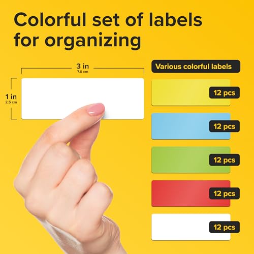 X-bet MAGNET Dry Erase Magnetic Labels, 1x3 (2.5x7.5cm), 60 pcs, Multicolor - color: Multicolor 1x3" 60 pcs
