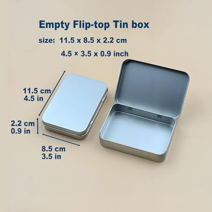 12-Pack Silver Hinged Tin Boxes for Resin Crafts - color: Silver, size: 12 Pcs 4.5" x 3.5" x 0.9"