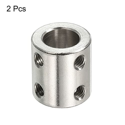 PATIKIL Shaft Coupler Connector L22 x D20 12mm to 12mm Bore Rigid Coupling Stainless Steel Shaft Joint w Screw,Wrench for 3D Printers Silver 2Pack - size: 12mm to 12mm