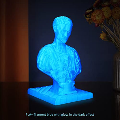PLA+ 3D Printer Filament Luminous Blue, 1.75mm No Tangle, Net Weight 2.2lbs Spool (1kg, PLA Pro Plus, Blue with Glow in The Dark Effect - color: Pla 1kg-blue With Luminous Effect