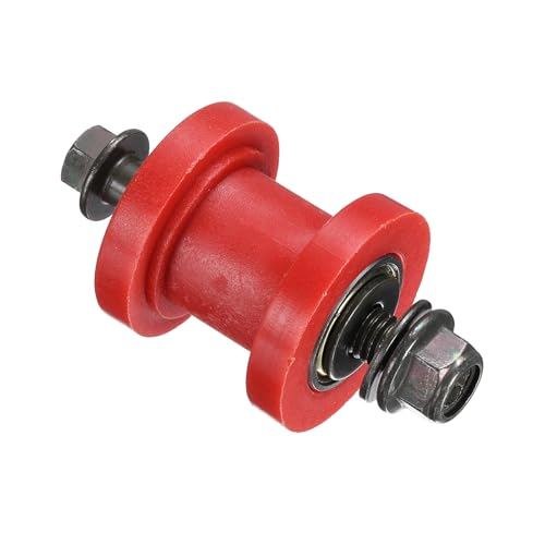 PATIKIL 8mm Grooved Roller Pulley Tensioner Chain Roller Pulley Mini Red - color: Red