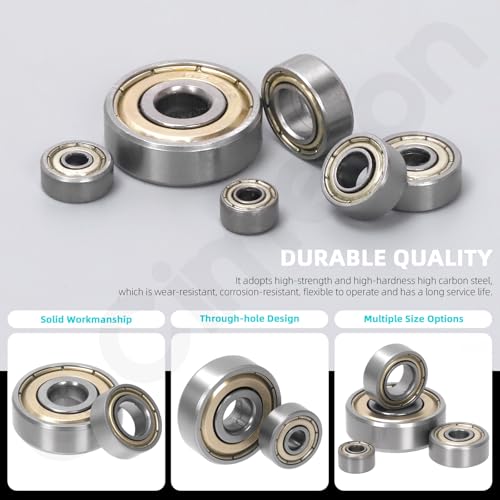 36PCS 623zz 624zz 627zz 685zz 687zz 693zz High Carbon Steel Deep Groove Bearings Double Sealed Carbon Steel Bearings Double Shield Deep Groove Bearings for VORON Printer - size: Mixed Sizes-36PCS, style: High Carbon Steel