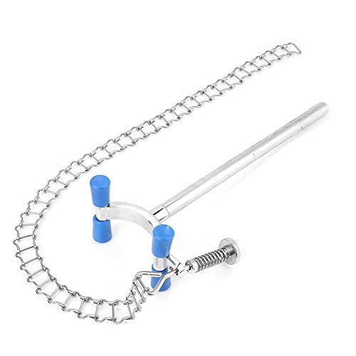 Lab Chain Clamp, Akozon Stainless Steel Laboratory Beaker Chain Clamp Clip for 80-150mm Dia Beaker Container or Flask Chemical Equipment