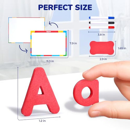 JoyCat Magnetic Letters Kit 238PCS, Double-Sided Magnet Board, Fridge ABC