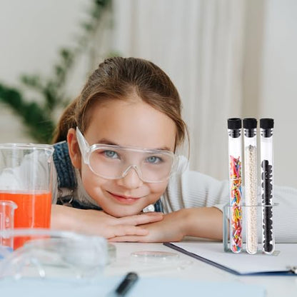 Hoteam 200 Pack Plastic Test Tubes with Caps, 25ml/6" Clear Tubes Vials - color: Black Lid