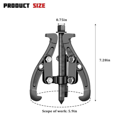3 Jaw Car Inner Bearing Puller, Automotive Pilot Bearing Wheel Gear Puller with Reversible Jaws, Heavy Duty Vehicle Gear Extractor Pulley Tool Accessories, Universal Fit (6Inch) - size: 6Inch