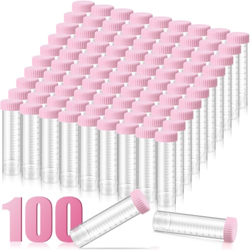 Xuhal 100 Counts 50ml Centrifuge Tubes, 28 x 116 Mm, Plastic Tubes, Pink - color: Pink