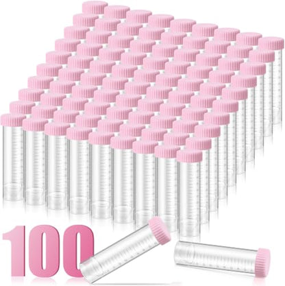 Xuhal 100 Counts 50ml Centrifuge Tubes, 28 x 116 Mm, Plastic Tubes, Pink - color: Pink
