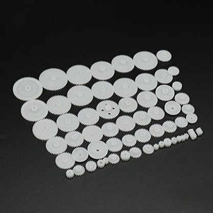 ZEZEFUFU 58 Pack Different Size Plastic Gear Modulus 0.5 Assortment RC Car Robot Toy Motor