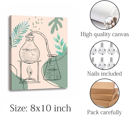 Framed Chemical Science Canvas Art Print,Biology Prints Set of 4 8"x10"IN ﻿ - color: 8”X10”(Framed) Chemical Science Art Print