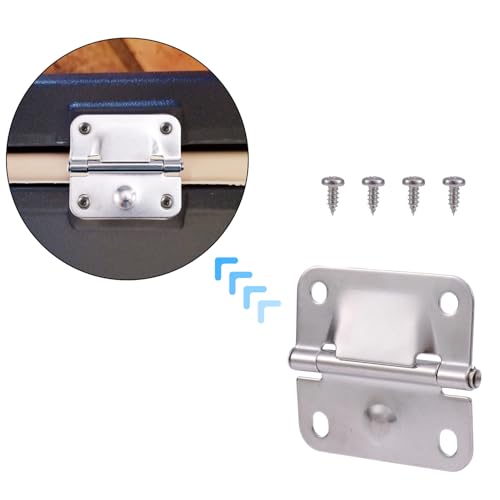 4pcs Stainless Steel Cooler Hinges Replacement for Coleman Parts, Ice Chest Hinge Repair Kit with 16 Screws, Camping Coolers Accessories Compatible with 5235 5250 5286b 6262 6270 Most Models