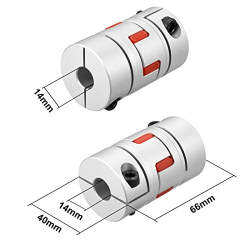 uxcell Shaft Coupling 14mm to 14mm Bore L66xD40 Flexible Coupler Joint for Servo Stepped Motor - size: L66xD40 14mm to 14mm