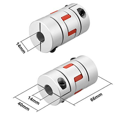 uxcell Shaft Coupling 14mm to 14mm Bore L66xD40 Flexible Coupler Joint for Servo Stepped Motor - size: L66xD40 14mm to 14mm
