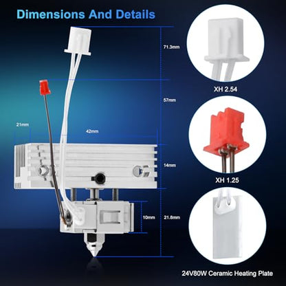 Sprite Extruder Upgrade Heater Block Hotend Kit for Creality Ender-3 S1/Ender-3 S1 Pro/Ender-3 S1 Plus/CR-10 Smart Pro/Sermoon V1 3D Printer Accessories Heater Block Hotend Replacement Parts