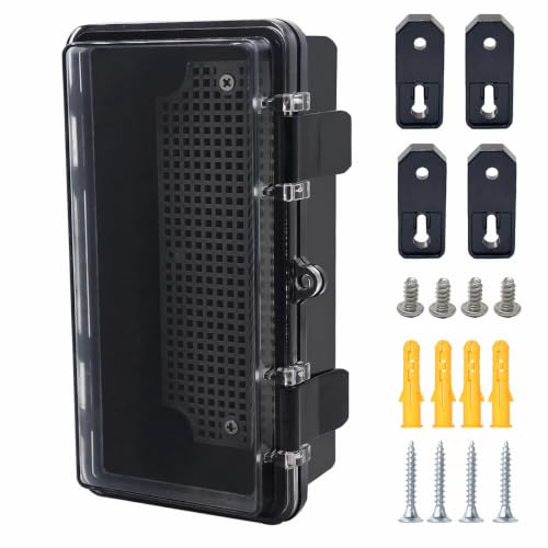 Junction Box, Hinged Black Clear Cover IP67 Waterproof ABS Project Box with Mounting Plate Electrical Box Enclosure with Wall Bracket 7.9 x 3.9 x 2.8inch(200x100x70mm) - color: Clear, size: 7.9"x3.9"x2.8"