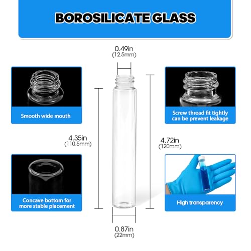 12PCS 30ml Clear Glass Small Vials with White Screw Caps & Plastic Stoppers - color: CLEAR, size: 30ml