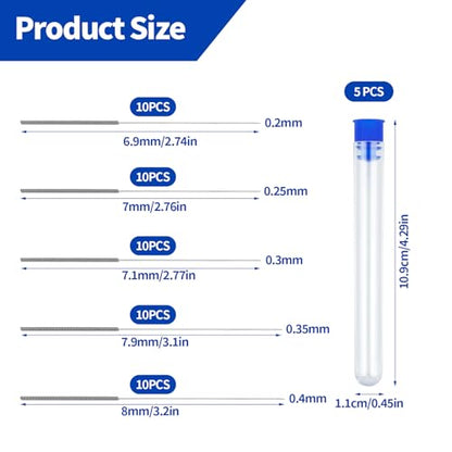 50 PCS 3D Printer Nozzle Cleaning Kit, 0.2/0.25/0.3/0.35/0.4 mm Stainless Steel Nozzle Cleaning Needles, 3D Printer Nozzle Cleaner Tool, for 3D Printer Accessory, Improved Printing Performance - size: 0.2/0.25/0.3/0.35/0.4 mm