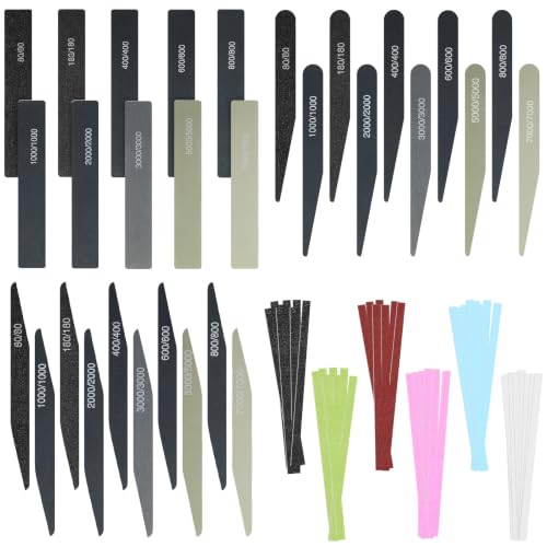 Honoson 60 Pcs Sanding Sticks for Plastic Models Angle Cut Shape - style: Style 2