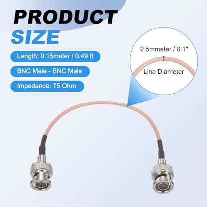 MECCANIXITY 0.49FT 3G-SDI Cable, BNC HD-SDI Cable 75 Ohm RG179, Orange - size: 0.49 FT