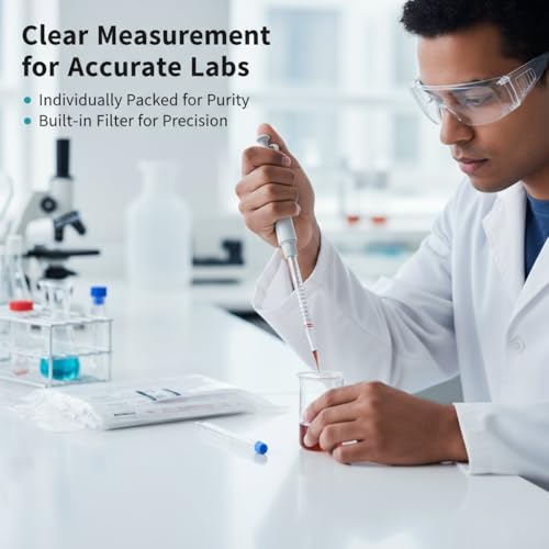 Serological Pipettes, 25ml Disposable Plastic Pipettes, Graduated Scale, Lab Grade, 25-Pack