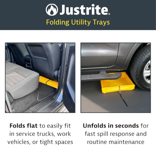 Justrite Collapsible Utility Tray, 36" x 36" x 4" - style: 36" x 36"