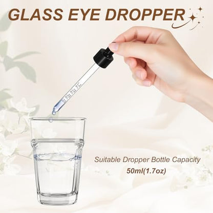 PATIKIL Glass Eye Dropper w/Measurement mark for 1.7oz Glass Bottles 10Pcs - color: Black/Black Top, size: 1.7oz