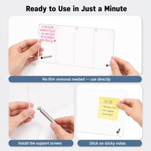 Funny Office Acrylic Memo Board Pink Desk Accessories - color: No Crisis Allowed This Week My Schedule is Already Full