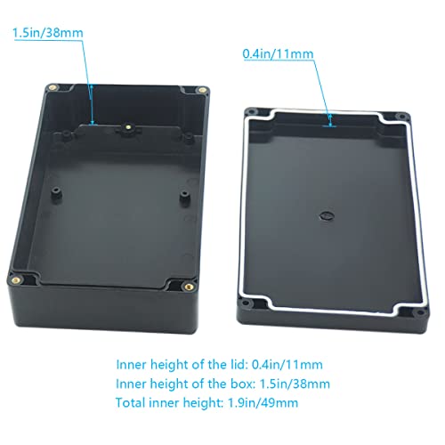 Junction Box, Zulkit Project Box IP65 Waterproof Outdoor Box ABS Plastic Electrical Boxes Electronic Enclosure Black 7.9 x 4.7 x 2.2 inch(200 x 120 x 56 mm)(Pack of 1) - size: 7.9" x 4.7" x 2.2"(Pack of 1)