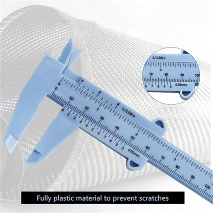 0-150mm Vernier Calipers Double Rule Scale Plastic Ruler for Jewelry Measurement School Student Measuring Tools Hand Tool(Black) - color: Black