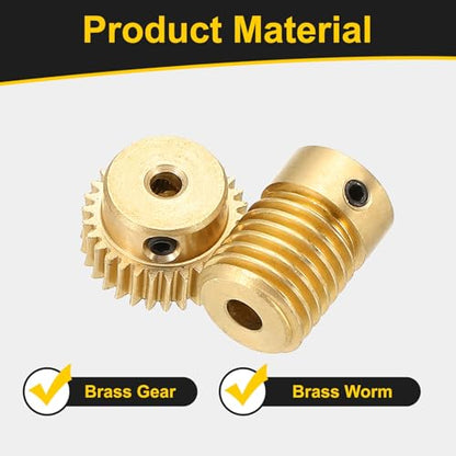 uxcell Worm Gear Set Right Rotation 30T 0.5 Module 1:30 Reduction Rate - size: Gear-3mm, Rod-4mm Bore, style: 0.5M-30T