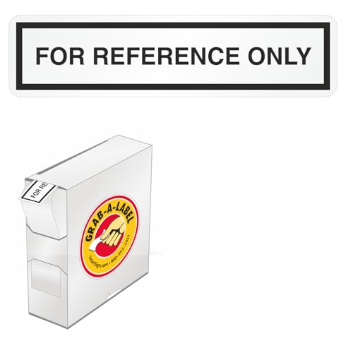 SmartSign (Pack of 250) "for Reference Only" Labels in Dispenser, QC Labels, 0.5" x 2" Adhesive Vinyl, Black & White - color: Box of 250