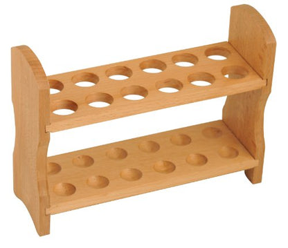 EISCO Test Tube Rack, 9 Inch - 12 Tube Capacity - Wooden, Beechwood