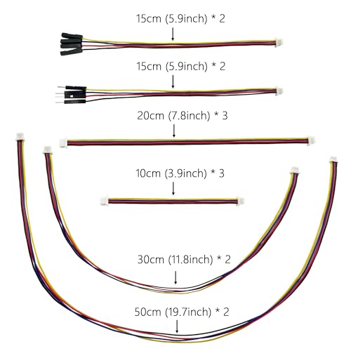 Dupont Connector Kit I2C Qwiic Cable Kit Stemma QT Wire for SparkFun Development Boards Sensor Board Breakout Breadboard 4 Pin Sh1.0 Connector 14PCS - size: 14PCS
