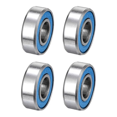 uxcell 4 Pcs 696-2RS Micro Bearings, 6x15x5mm Chrome Steel, ABEC7 - size: 696-2RS