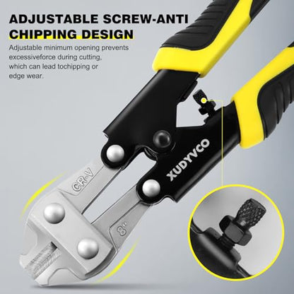 XUDYVCO 8IN Heavy Duty Mini Bolt Cutters with Labor-Saving Spring