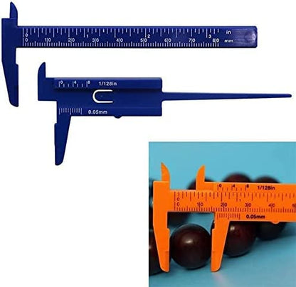 Utoolmart Vernier Caliper 80mm / 3.1-inch Plastic Measuring Tool for Precision Measurements Outside Inside Depth (Blue) 5 Pcs - size: 80mm Blue