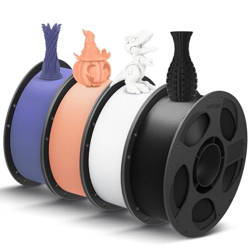 ANYCUBIC 3D Printer Filament Multicolor PLA Bundle 4KG - color: 4*1kg Pla (Black, White, Peach Pink, Interstellar Violet)