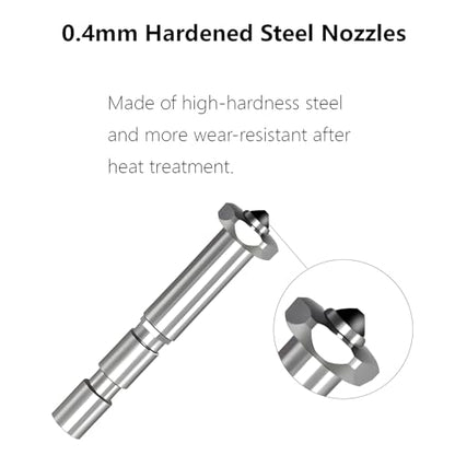 2PCS Kobra 3 Max Nozzle 0.4mm, Integrated Quick Swap Hardened Steel Nozzle High Flow High Speed Hot End Spray Nozzle for Anycubic Kobra 3 Max 3D Printer - color: 0.4mm Nozzle
