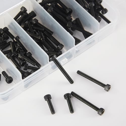 M3 x 8mm 12mm 16mm 20mm 25mm Hex Socket Head Cap Screws Bolts, 12.9 Grade Alloy Steel, Black Oxide Finish, Metric Allen Drive, Fully Threaded, Assortment Kit 125Pcs - size: Socket M3x8-25 mm
