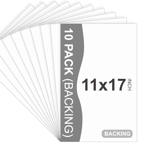 Somime 10 Pack Backing Boards, 11x17 Acid-Free Uncut White Mat Boards - size: 11X17